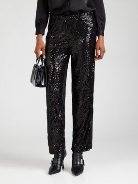 B.Young Black Sequin Straight-Leg Pants Size Small